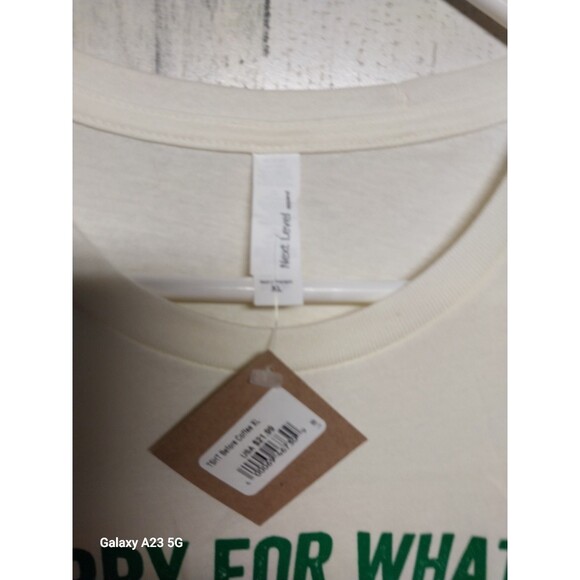 Sorry For What I Said Before Coffee Women's XL Cream Tee Shirt - Picture 3 of 5